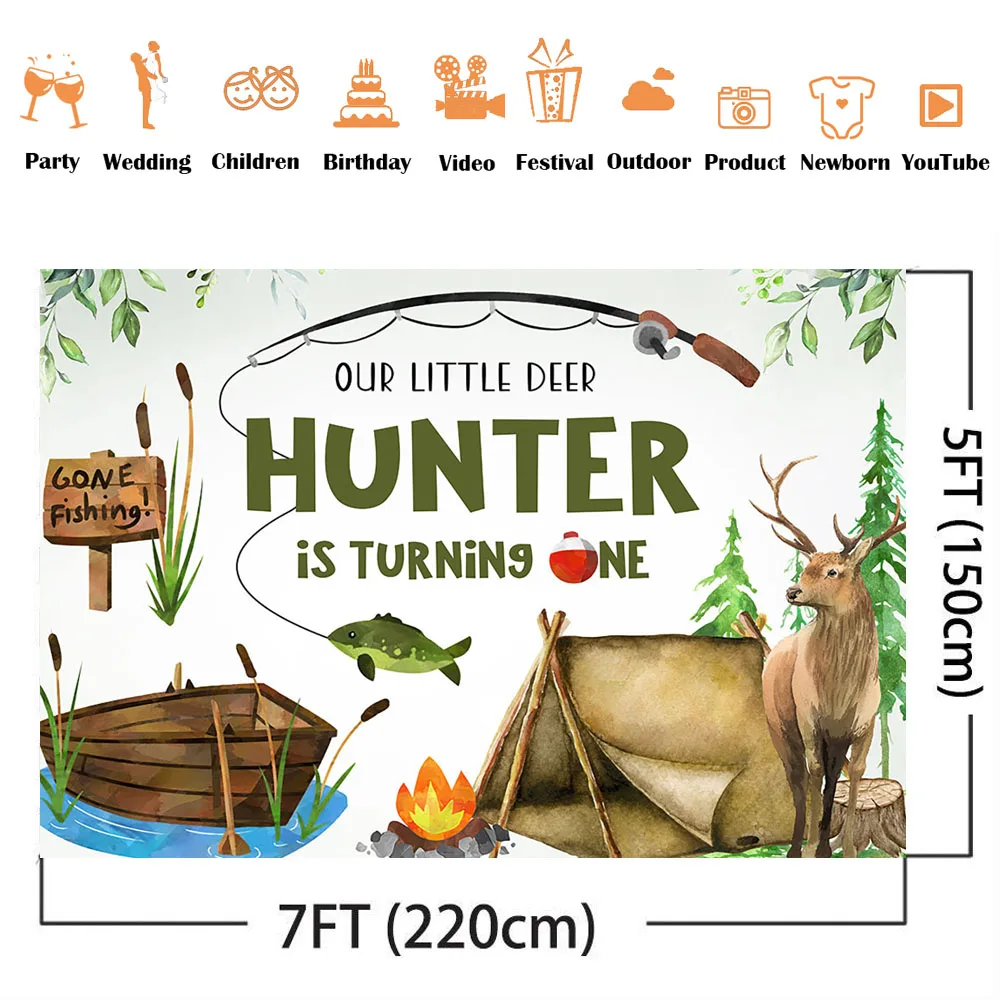 Hunting Fishing Birthday Backd - Hunting Outdoor Background avis et prix