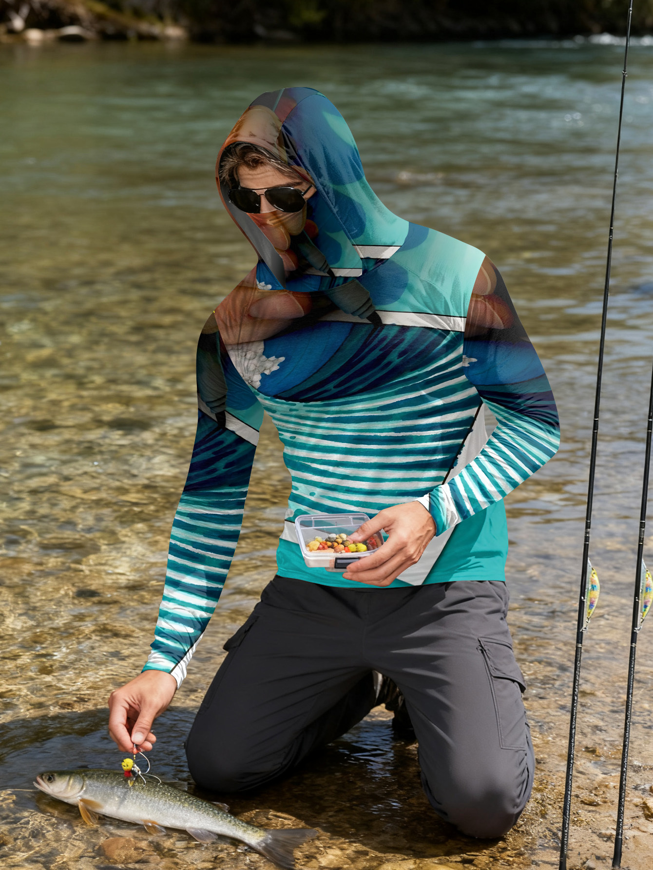 Fishing hooded sweatshirt men' - Hunting & Outdoor Supplies Carterton Reviews avis et prix