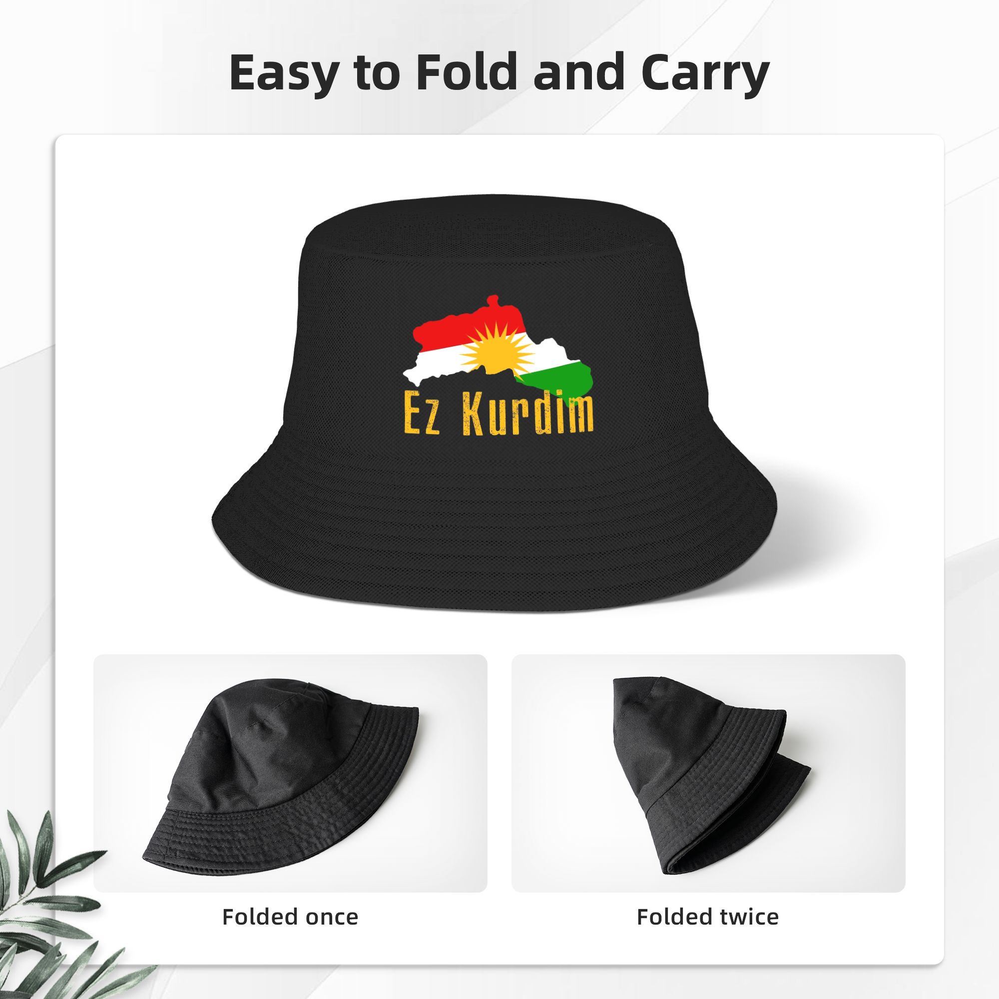 Kurdistan Flag Map  Bucket Hat - Outdoor Hunting Maps avis et prix