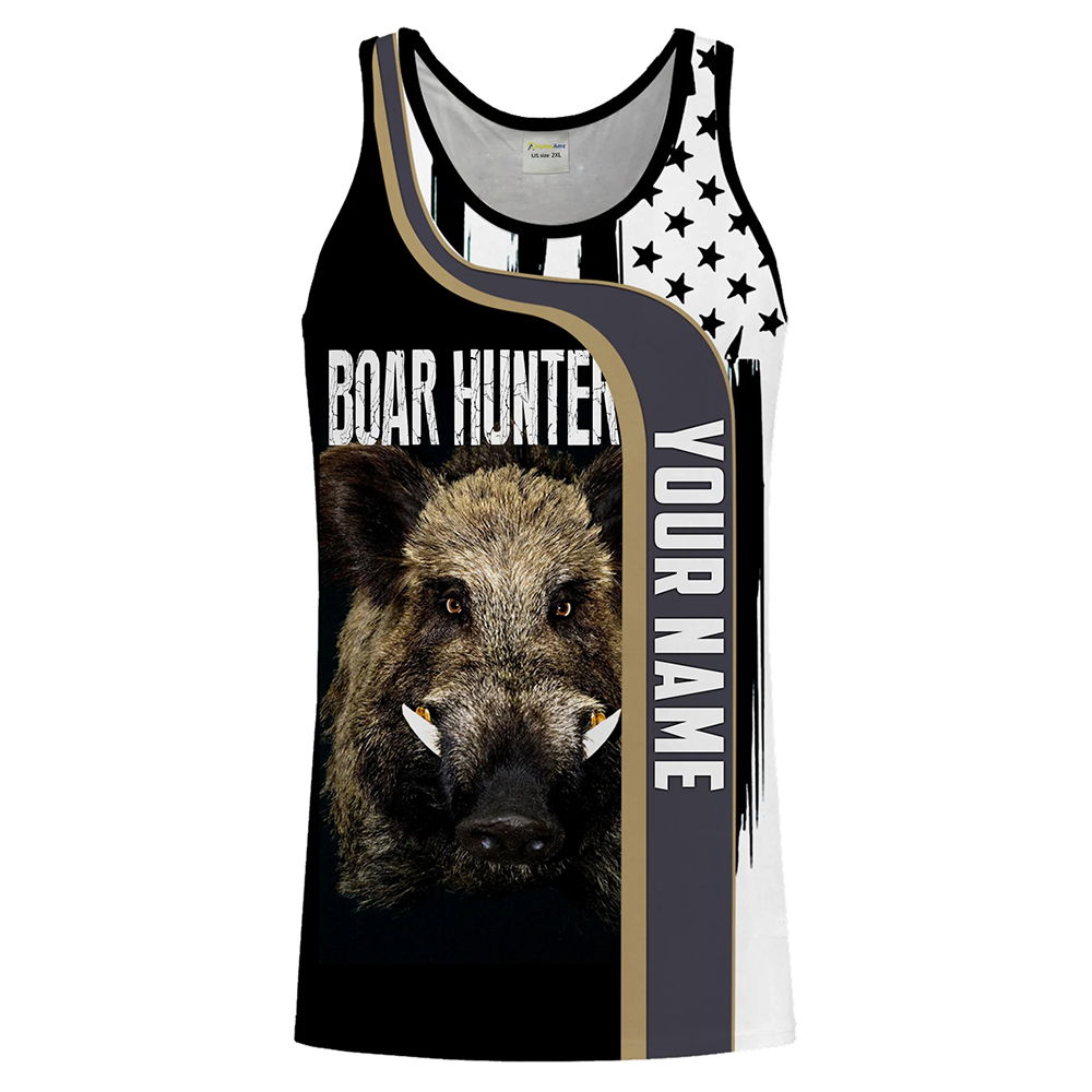 Custom Name Boar Hunter Tank T - Outdoor Hunting Dog Names avis et prix