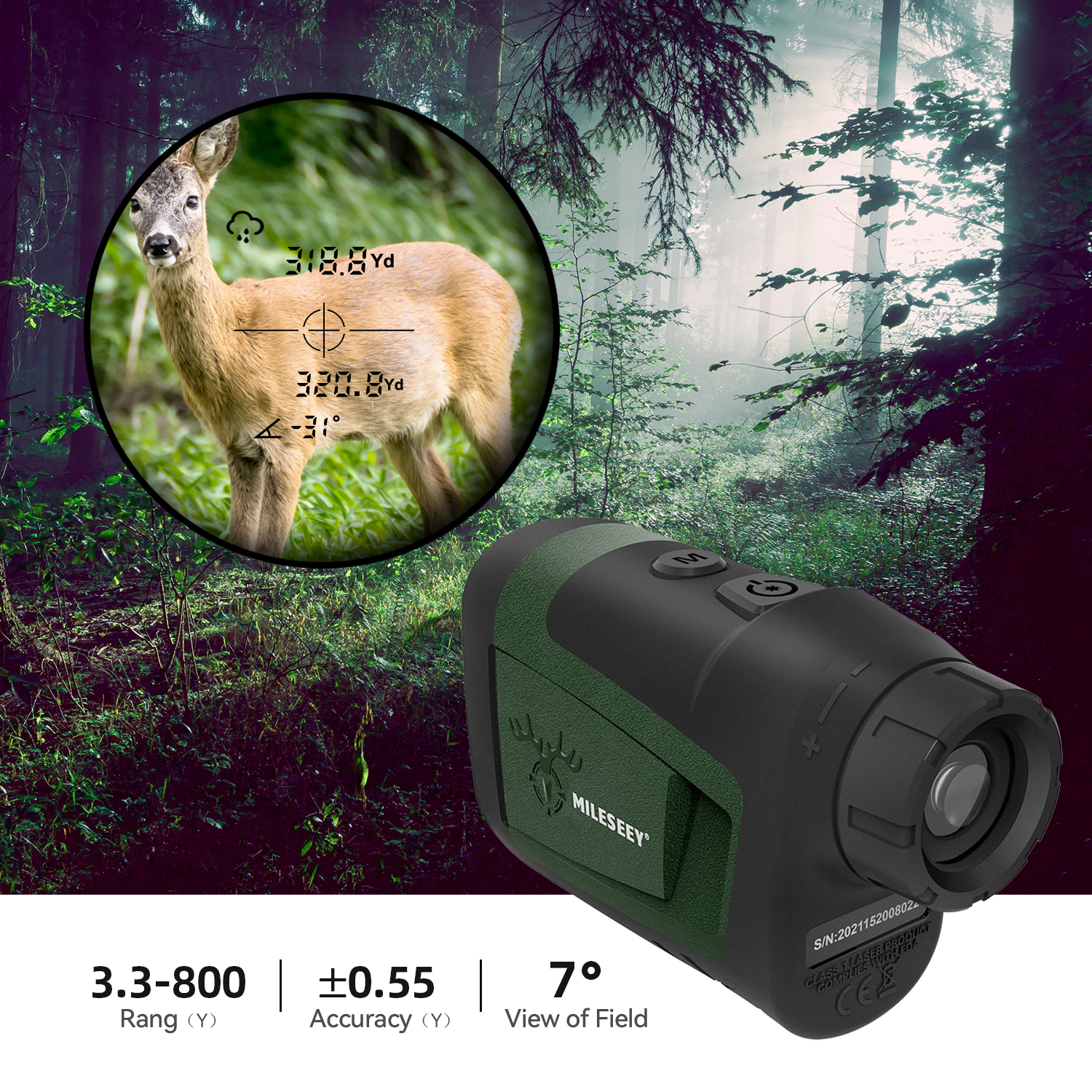 MILESEEY Laser Rangefinder PF2 - Rangefinder Laser Hunting avis et prix