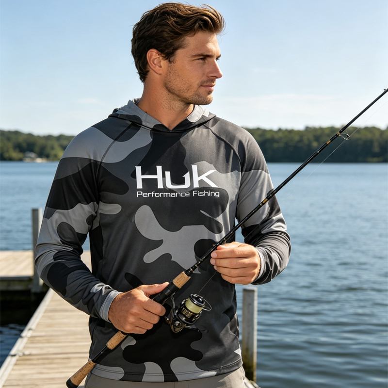Men's Long Sleeve Fishing Hood - Outdoor Hunting Hoodie avis et prix
